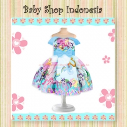 Dress Little Pony Off Shoulder Light Blue  large